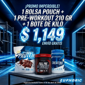 1 FULL PRE WORKOUT + 1 BOLSA POUCH + 1 PRODUCTO DE 1KG